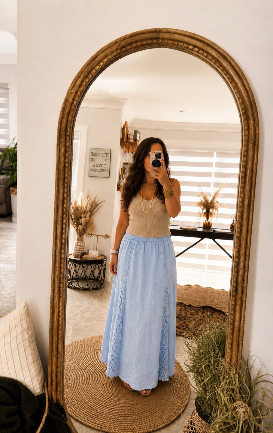 Lea Linen and Lace Maxi Skirt
